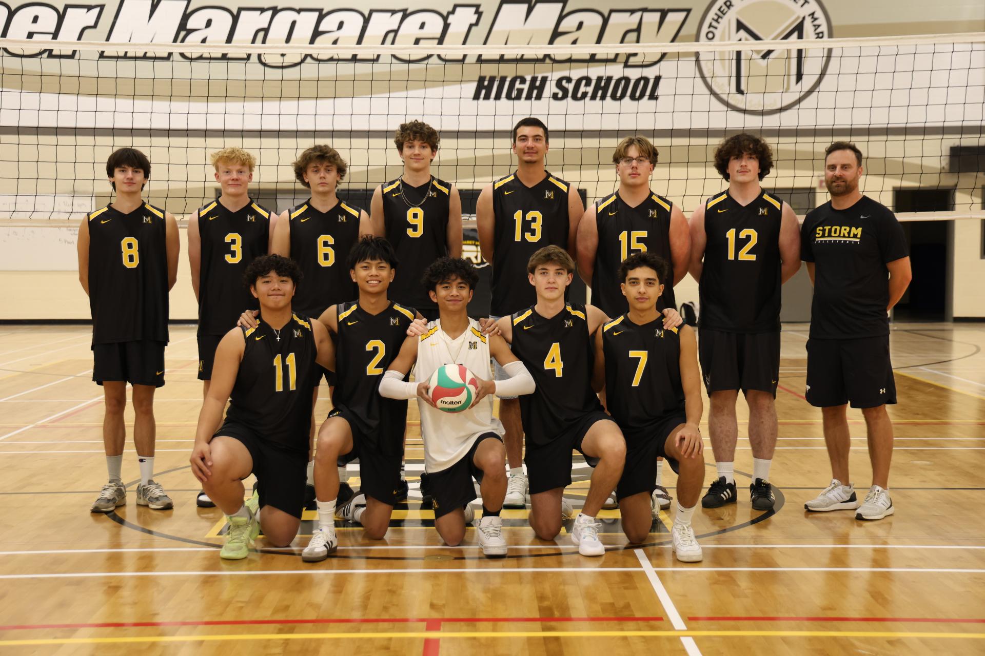 Mother Margaret Mary Team History: Our team played to a 3-1 record in the regular season before defeating St. Francis Xavier in straight sets, followed by a 5 set win over Strathcona Christian in the semi-finals. We defeated Louis St. Laurent in a 5 set game to win the Metro Division 2 championship.